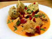 Minutková kuřecí prsa na paprice, rakouský knedlík