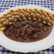 152. Šachovnicový bramborový knedlík perníkový